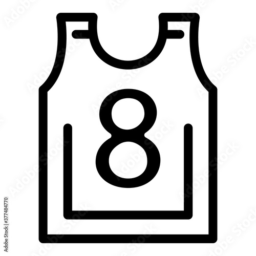Hurling player vest icon. Outline hurling player vest vector icon for web design isolated on white background