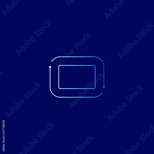 Abstract electronic tech circuit line technology o logo icon