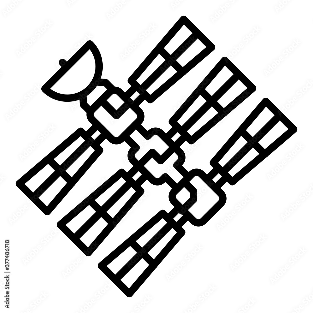 Space station universe icon. Outline space station universe vector icon for web design isolated on white background Space station universe icon. Outline space station universe vector icon for web design isolated on white background