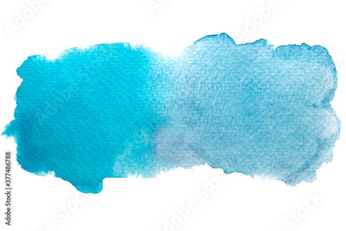 Abstract hand painted blue watercolor shades wallpaper.