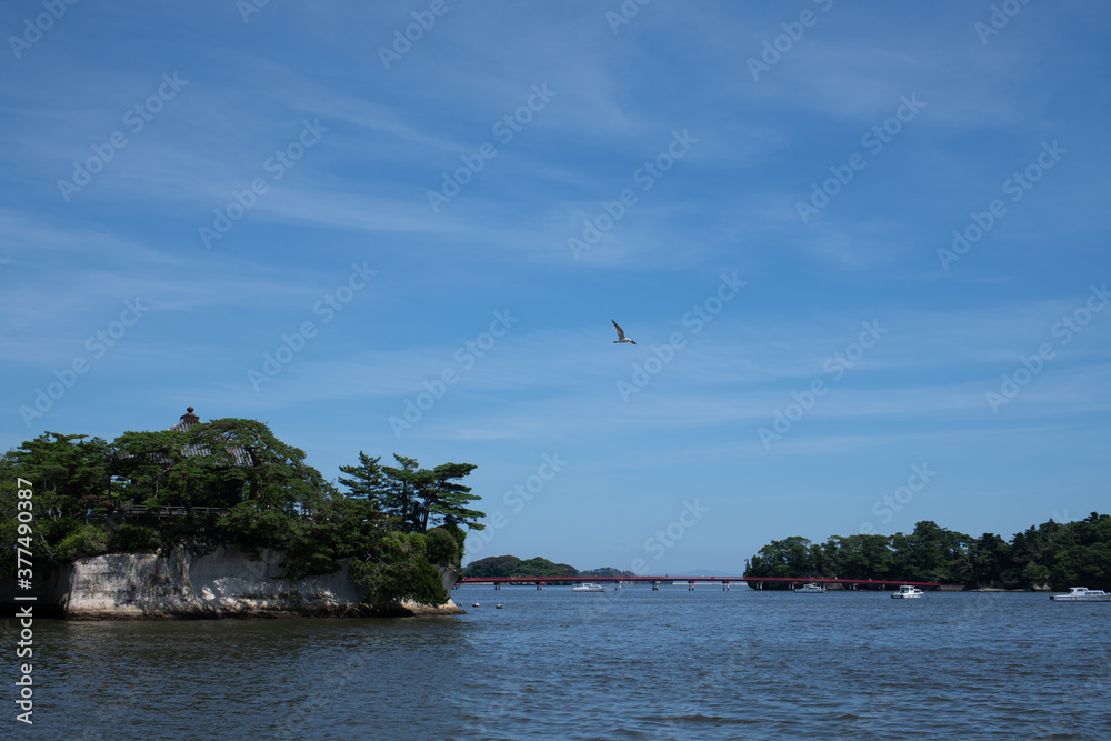 真夏の松島湾、松島海岸