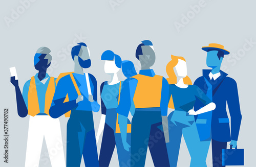 Gruppo di persone fatto da uomini e donne