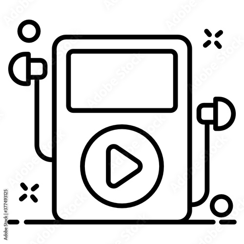 
A portable music device, mp3 music play in icon
