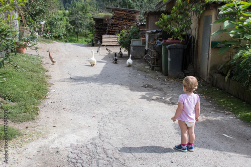 Erster Kontakt mit Tieren am Bauernhof