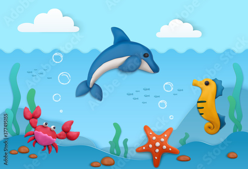 Plasticine Summer Background