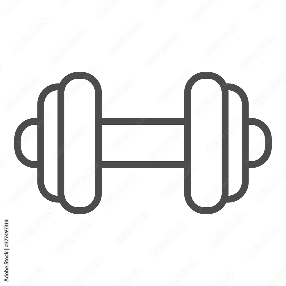 Dumbbell line icon with editable stroke. EPS 10 Dumbbell line icon with editable stroke. EPS 10