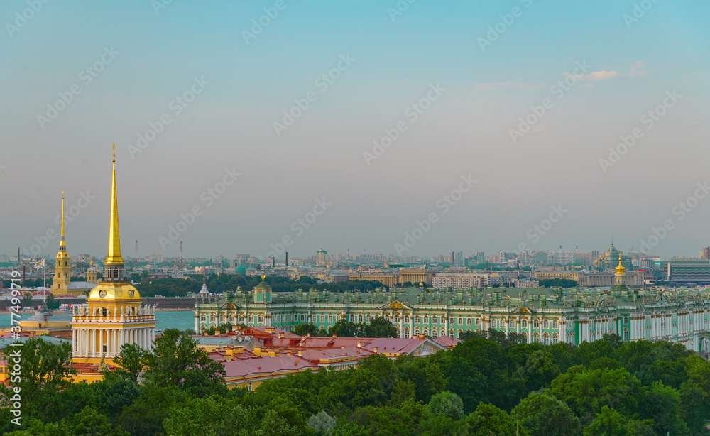 Aerial view of Hermitage palace in St Peterburg