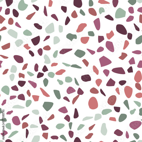 Terrazzo seamless pattern. Pastel colors. Marble. Abstract background.