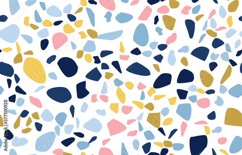 Terrazzo seamless pattern. Pastel colors. Marble. Abstract background.