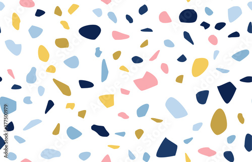 Terrazzo seamless pattern. Pastel colors. Marble. Abstract background.