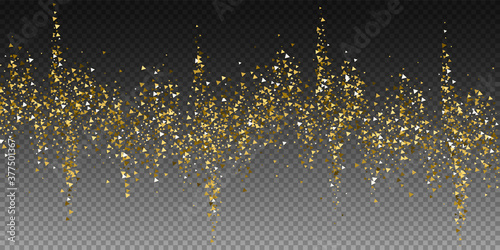 Gold triangles luxury sparkling confetti. Scattere