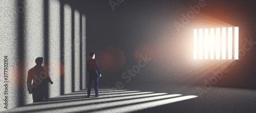 Businessman in jail. Economic offence and punishment