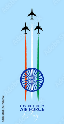 Vector illustration of Indian Air Force Day. vector