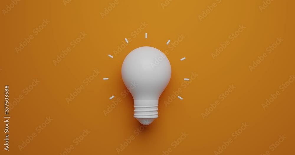 Idea concept Light bulb animation 