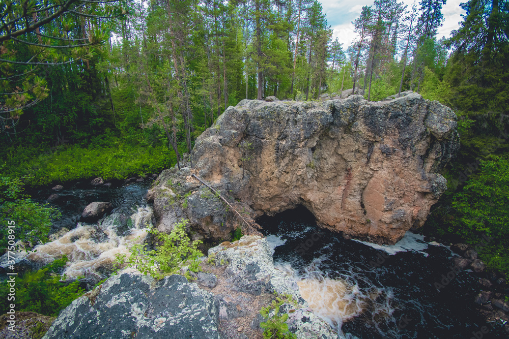 river flowing through the wilderness of Finland