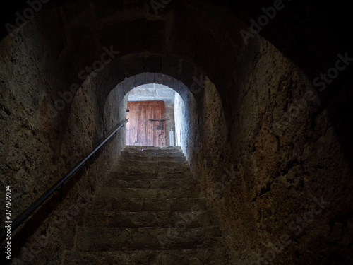 environment of the cathedral of Roda de Isabena in the town of the same name in the province of Huesca