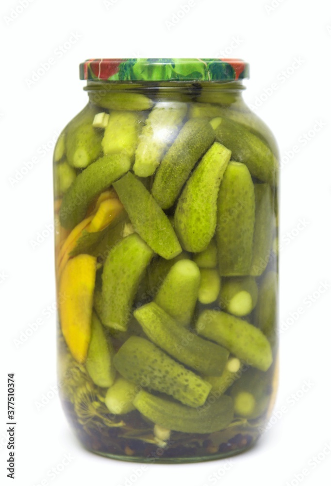 pickles in a glass jar pickles in a glass jar