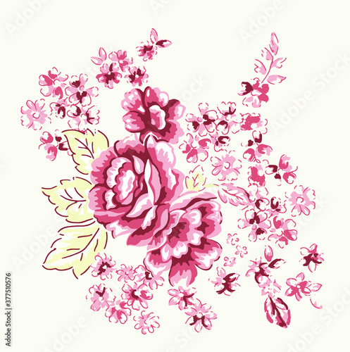 Flowers watercolor illustration. A tender bouquet on a white background.