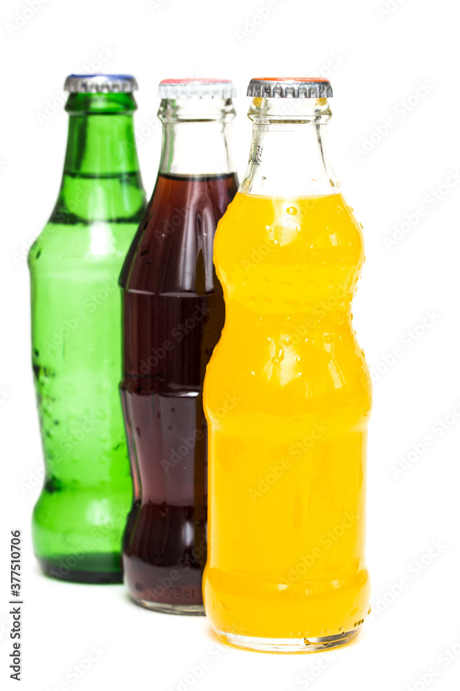 bottles of soda isolated on a white background bottles of soda isolated on a white background