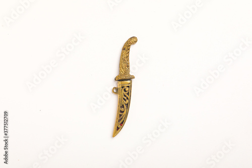 small old vintage knife on white background