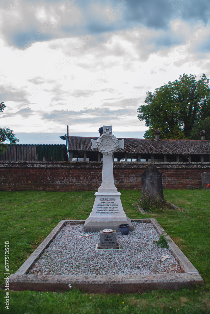 The grave of Alfred Henry Hook VC in the village of Churcham in Gloucestershire, UK