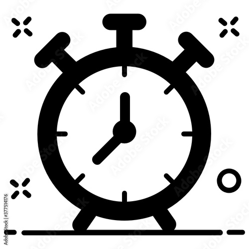  Alarm clock icon, design of punctuality conce[t style 