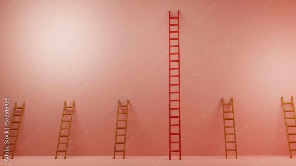 Ladder of Success, Winner, Opportunity, Inequality,  Concept for presentation, 3D illustration background