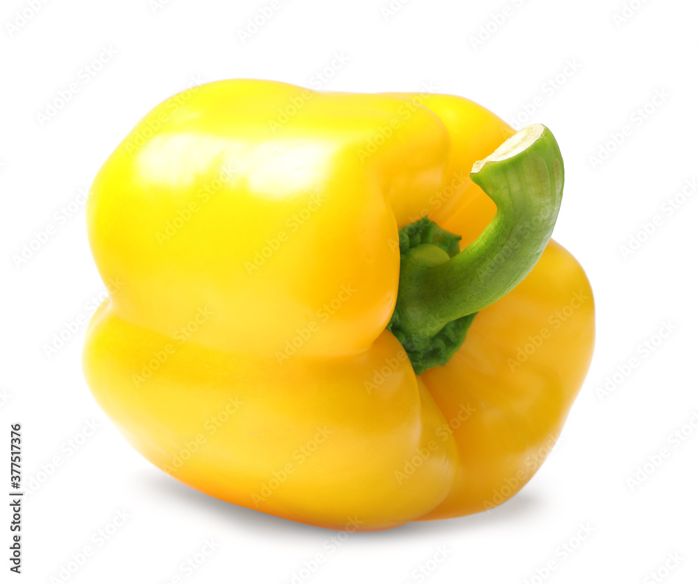 Ripe yellow bell pepper isolated on white Ripe yellow bell pepper isolated on white