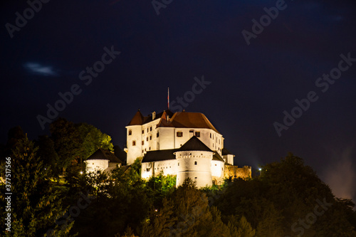 Velenje castle at night, Stajerska region, Slovenia