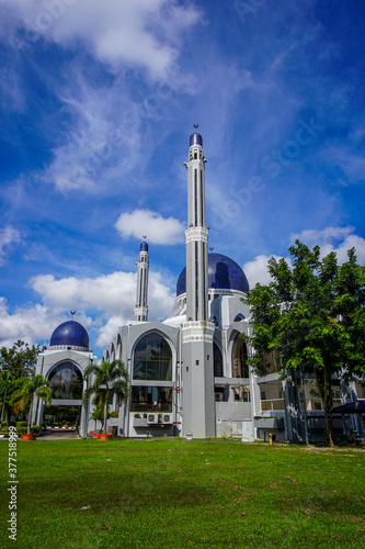 view of Kubang Kerian town in Kota Bharu. Looking over Sultan Ismail Petra Mosque and Pasir Hor - Kubang Kerian interchange bridge.