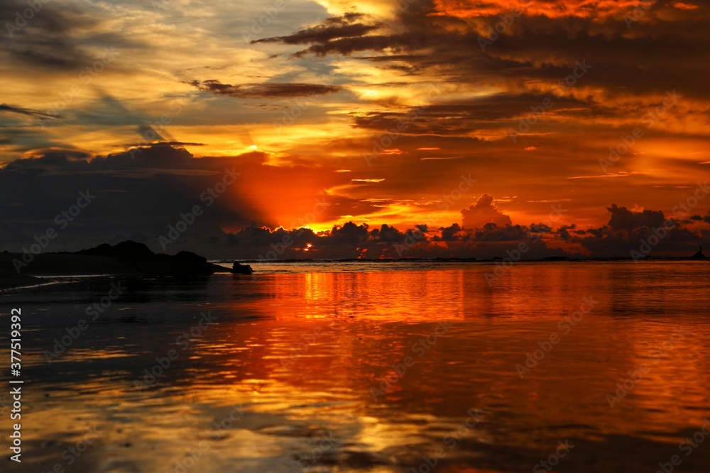 sunset over the river