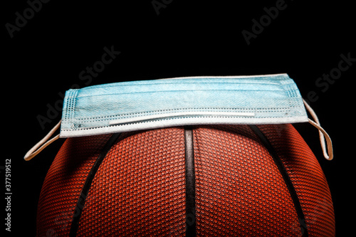 image of basketball mask dark background  photo