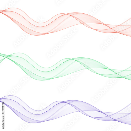 Set of colored beautiful waves. Abstract background. Layout for advertising. Banner. eps 10 © Kateryna