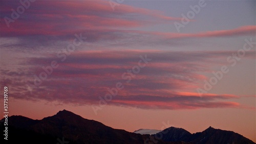 Himmel, Wolken, Blau, Orange, Rosa, Sonnenaufgang, Sonnenuntergang, Morgenstimmung, Abendstimmung, Morgen, Abend, Früh, Wetter, Flug, Stimmung, 