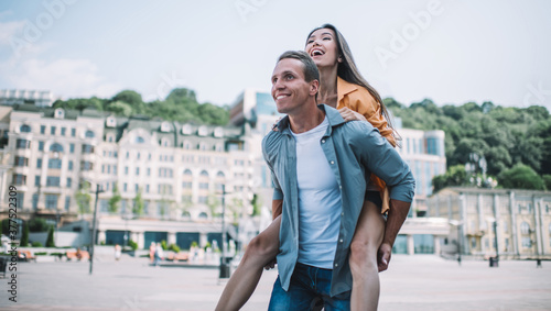 Young couple enjoying happy moments together