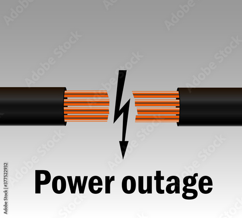 Vector illustration of a high voltage circuit breaker signifying a power outage