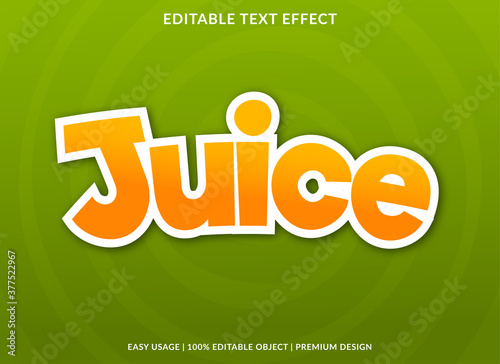 juice text style template with bold cartoon font concept use for drink brand label and promotion tag