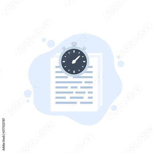 chronometer, timer and documents icon