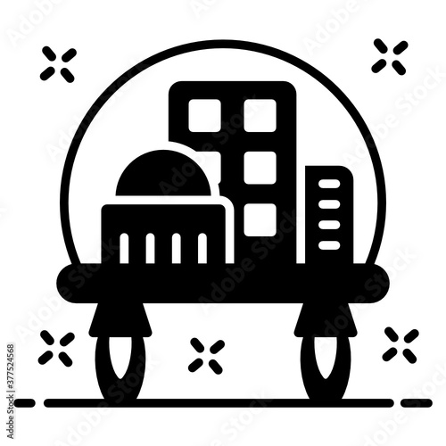 
An icon design of space settlement in modern style 
