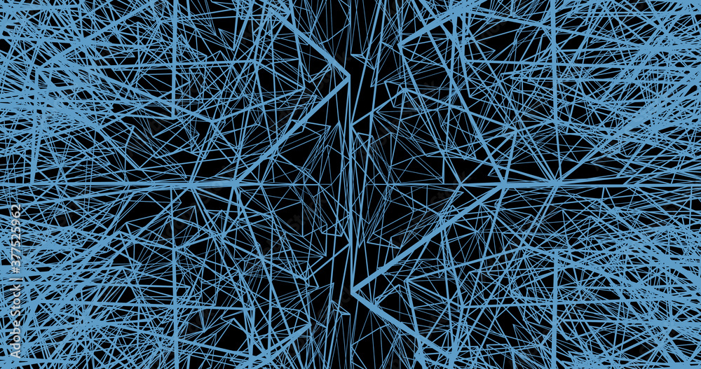 Render with chaotic lines forming triangles Render with chaotic lines forming triangles
