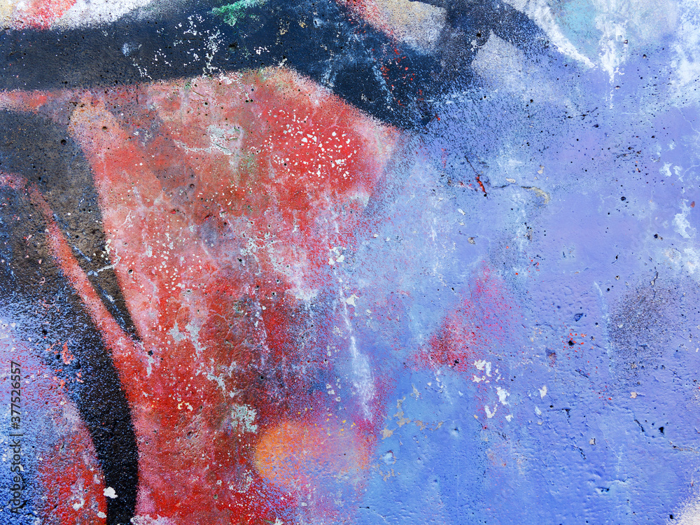 Abstract, damage to walls with many colors. Style of landscape. Rough concrete surface with cracks, scratches and paint stains. Great background or texture. Abstract, damage to walls with many colors. Style of landscape. Rough concrete surface with cracks, scratches and paint stains. Great background or texture.