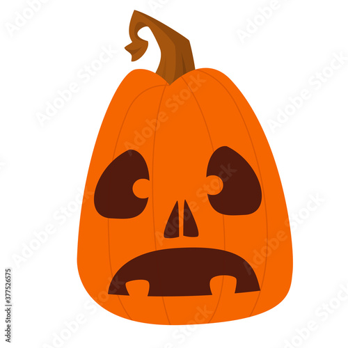 Cartoon  funny  halloween pumpkin head isolated on white background. Vector illustration