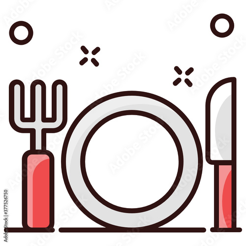An icon design of dine in, vector of tableware in modern style 