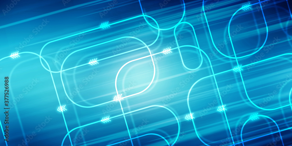 Naklejka premium 2d illustration Abstract futuristic electronic circuit technology background