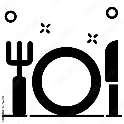 An icon design of dine in, vector of tableware in modern style 