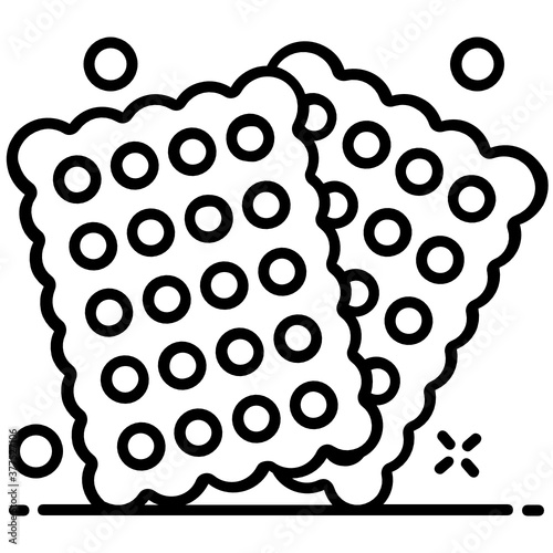 
Crispy and crunchy crackers for snack time, an icon design of biscuit 
