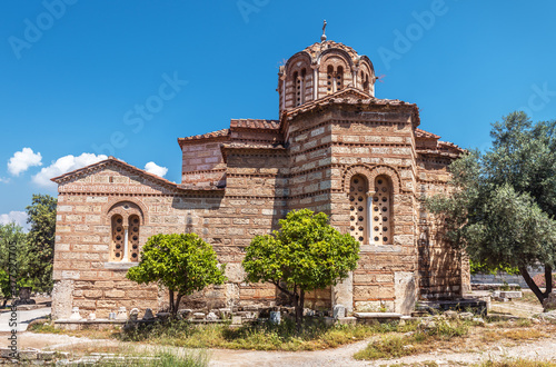 Old Church of Holy Apostles in Ancient Agora, Athens, Greece. Monument of Greek Byzantine culture photo