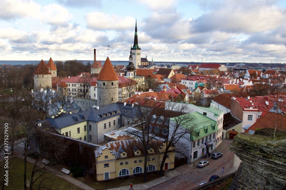 panorama of the old town of Talinn, Estonia 
