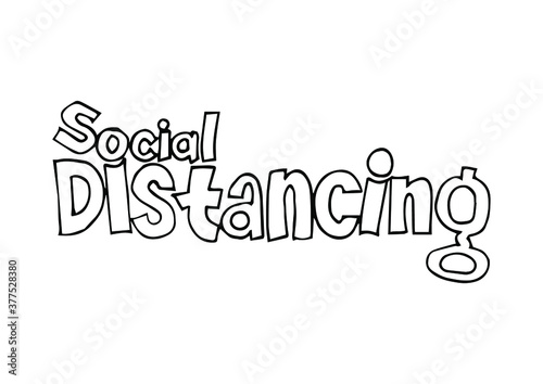 SOCIAL DISTANCING vector typography banner