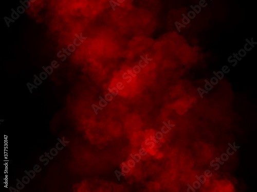 A group of red smoke rising up on a dark and black background.  Abstract background images used for scenes, backgrounds or wallpaper.  Graphics created with a tablet. © Thida